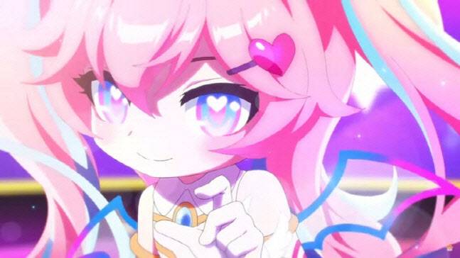 문제가 된 애니메이션 장면. 캐릭터가 손을 흔드는 순간 엄지와 검지로 특정 손 모양을 하고 있다. (사진=메이플스토리 엔젤릭버스터 리마스터 캡처)