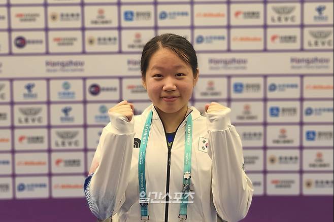 지난 10월 항저우 APG에서 만난 김윤지. 항저우=윤승재 기자