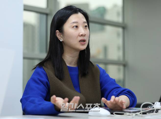 펄스나인 박지은 대표가 19일 오후 서울 서초구 펄스나인 사옥에서 진행된 일간스포츠와의 인터뷰에 앞서 포즈를 취하고 있다. 서병수 기자 qudtn@edaily.co.kr /2023.12.19/