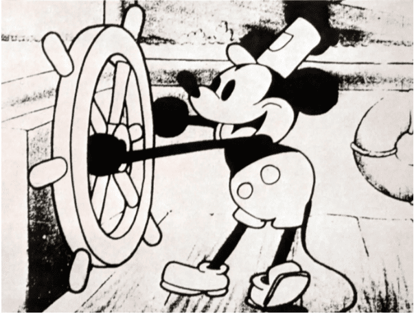 1928년 개봉된 영화 '증기선 윌리'에 등장했던 미키마우스. 저작권 보호 기간이 종료되면서 공개 저작물이 됐다.