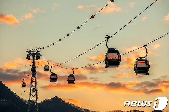 춘천 삼악산 호수케이블카 전경.(소노인터내셔널 제공)/뉴스1