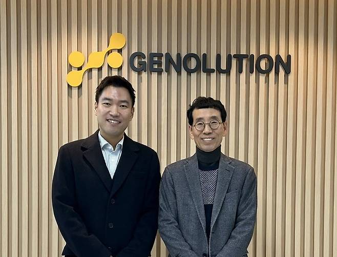(사진 왼쪽부터)조정희 랩지노믹스 미국법인 조정희 대표와 김기옥 제놀루션 대표./사진 제공=제놀루션