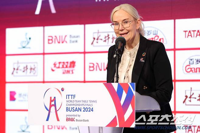 페트라 쇠링 국제탁구연맹 회장 .사진제공=부산세계탁구선수권 조직위