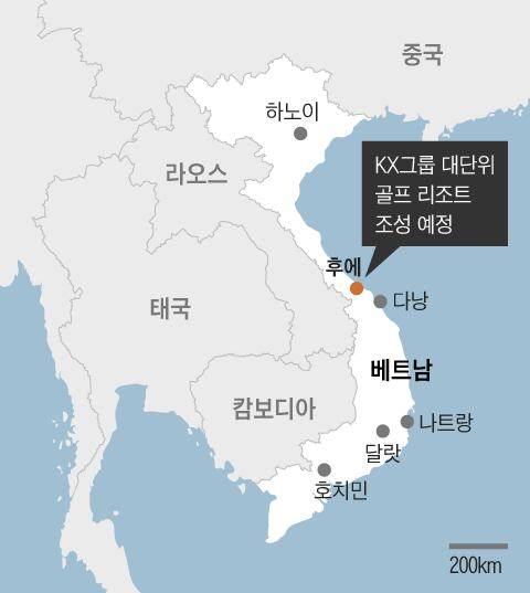 KX그룹이 대단위 골프 리조트를 조성할 예정인 베트남 후에성. /그래픽=조선디자인랩 권혜인