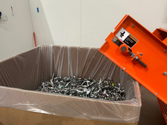 E-waste is shredded for recycling. [SK ECOPLANT]