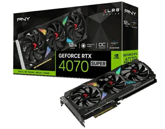 PNY 지포스 RTX 4070 슈퍼 12GB OC XLR8 ARGB TF. (사진=한미마이크로닉스)