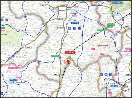 KTX공주역 위치도. 사진=충남도 제공