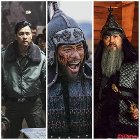 대중문화를 통해 촉발된 참군인 리더십 열풍의 주역들. 영화 '서울의 봄' 이태신(정우성), 드라마 '고려거란전쟁' 양규(지승현), 영화 '노량:죽음의 바다' 이순신(김윤석). 플러스엠엔터테인먼트, KBS, 롯데엔터테인먼트 제공