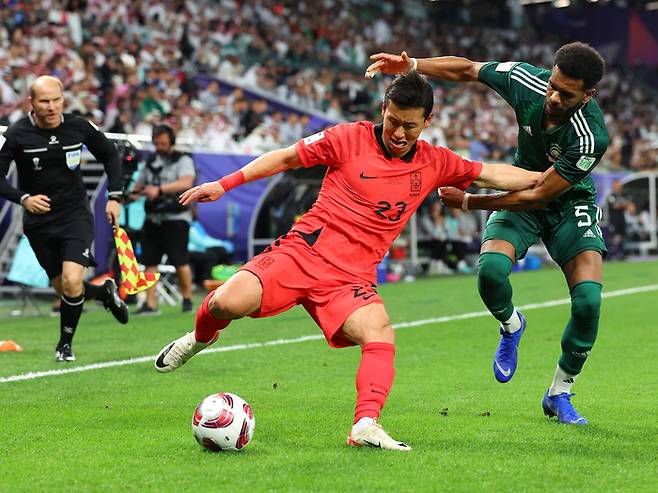 축구대표팀의 김태환. 도하 | 연합뉴스