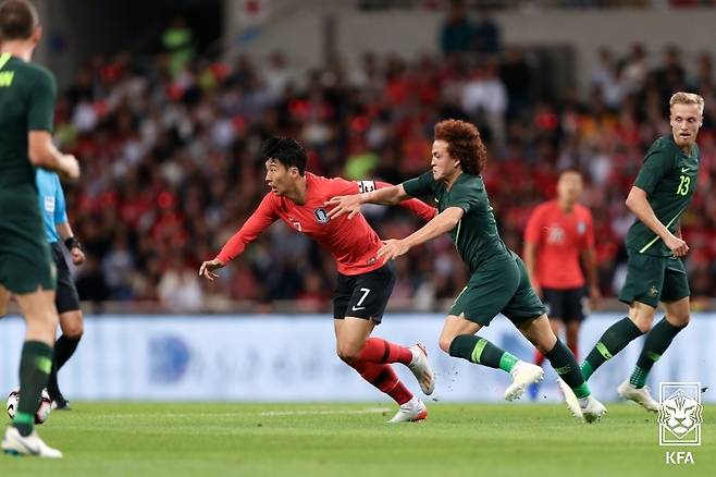 지난 2019년 부산에서 열렸던 한국과 호주의 평가전 모습. 사진=대한축구협회