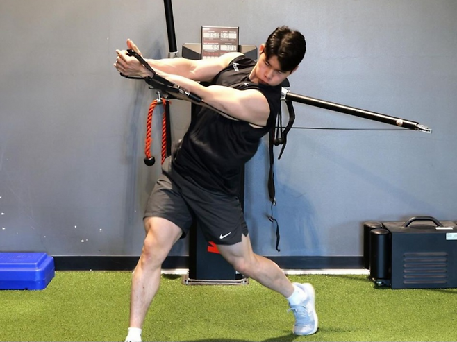 김혜성이 운동을 하고 있다. 사진 | 키움히어로즈.