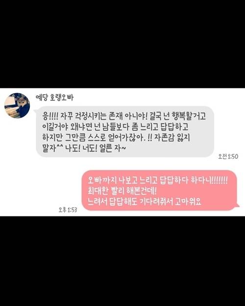 그룹 EXID 멤버 겸 배우 하니가 故신사동호랭이와 나눈 문자를 공개했다. 사진 = 하니 SNS