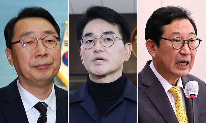 민주당 윤영찬 의원(왼쪽부터), 박용진 의원, 김한정 의원. 연합뉴스