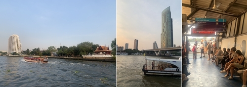 방콕의 상징, 차오프라야 강 주변과 프라아팃 선착장 티켓 판매소 전경