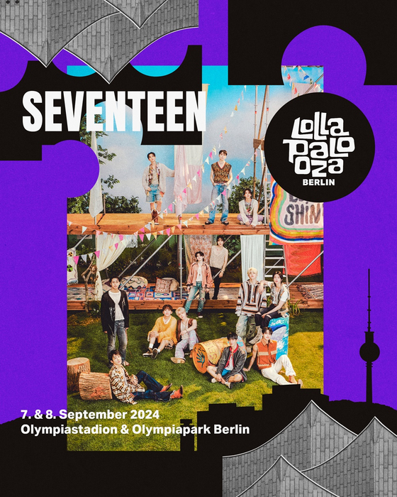 Boy band Seventeen will be one of the headliners at the eight edition of Lollapalooza Berlin. [LOLLAPALOOZA BERLIN]