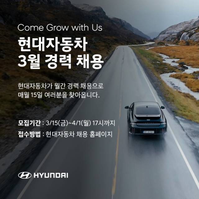 현대자동차, 각 분야 경력직 채용. /현대자동차