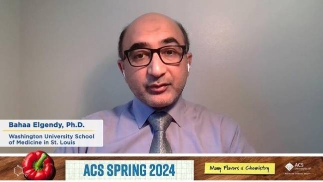 운동 효과 신약 후보 물질 발표하는 엘젠디 교수 / 사진=ACS 제공. 재판매 및 DB 금지