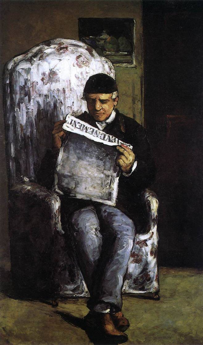 폴 세잔, '신문을 읽는 화가의 아버지', 1866년, 캔버스에 유채, 200×120㎝, 워싱턴 D.C. 내셔널 갤러리 소장.