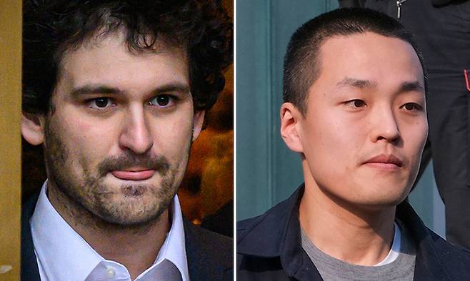 샘 뱅크먼프리드 FTX 창업자(왼쪽), 테라폼랩스 대표 권도형. AFP연합뉴스·AP뉴시스