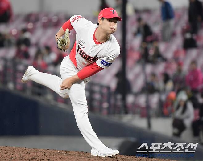 7회초 1사 2, 3루 위기에서 마운드에 오른 곽도규. 광주=정재근 기자 cjg@sportschosun.com