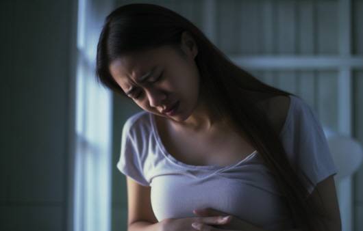 복부 팽만이 심하면 복통과 변비 등이 동반되어 일상생활에 지장을 초래하기도 한다 | 출처: 미드저니