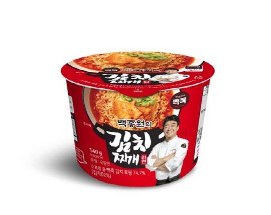 백종원 더본코리아 대표와 편의점 CU가 협업해 출시한 '백종원의 김치찌개라면'. 더본코리아