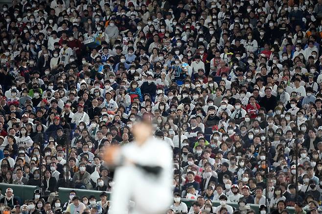 지난 16일 일본 도쿄돔에서 열린 월드 베이스볼 클래식(WBC) 이탈리아와 일본의 8강전 2회 경기에서 팬들이 경기를 지켜보고 있다./AP 연합뉴스