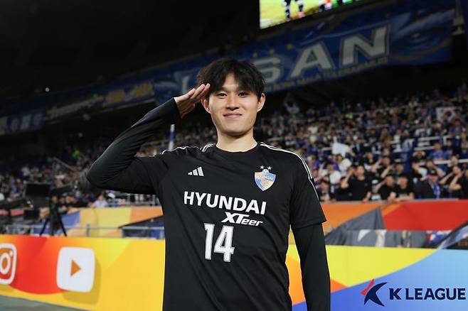 군입대 앞두고 있는 이동경. ⓒ 한국프로축구연맹