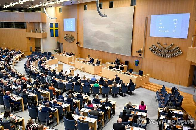 '성별 변경 연령 완화' 표결하는 스웨덴 의회 [AFP 연합뉴스 자료사진. 재판매 및 DB 금지]