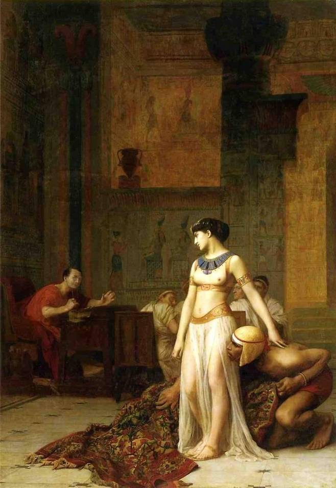 장 레옹 제롬의 1866년 작품 ‘클레오파트라와 카이사르’.