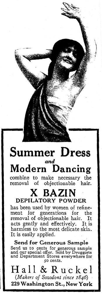 20세기 초 미국의 겨드랑이 제모 광고.