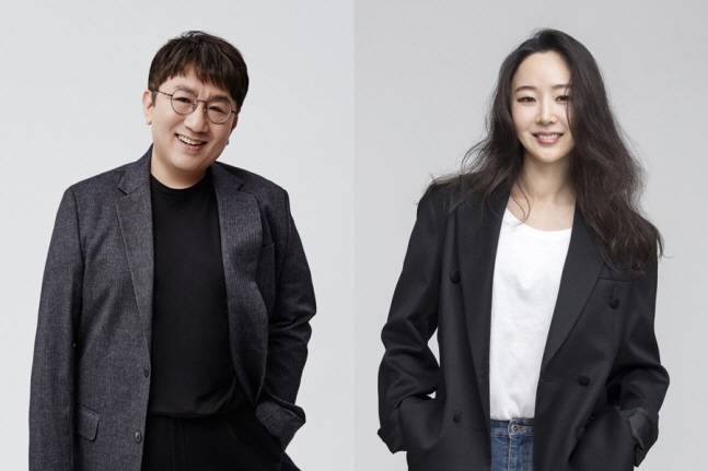 하이브 방시혁 의장(왼쪽), 하이브 민희진 대표. 사진 제공=하이브, 어도어