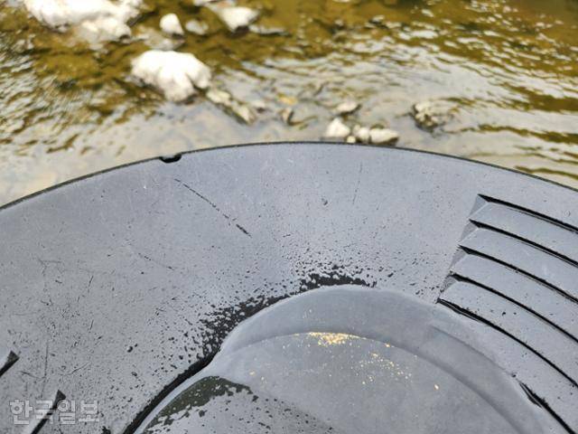 20일 오전 경기 지역의 한 하천에서 채취한 미세사금. 이서현 기자