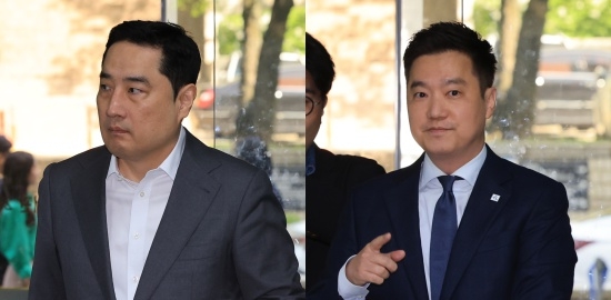 가로세로연구소 운영진인 강용석 변호사(왼쪽)와 김세의씨. 연합뉴스