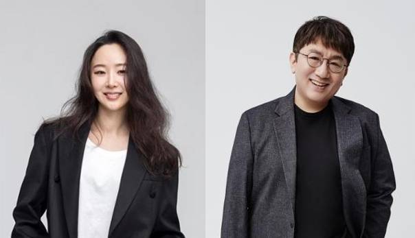 민희진 어도어 대표와 방시혁 하이브 설립자 겸 이사회 의장. 어도어·하이브 제공