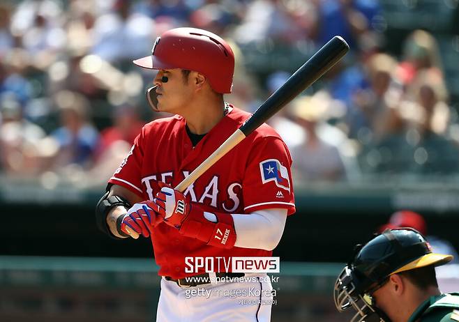 ▲ 텍사스 레인저스 시절 추신수. 오타니 쇼헤이는 이제 아시아 최다 홈런 기록 보유자인 추신수에 도전한다.