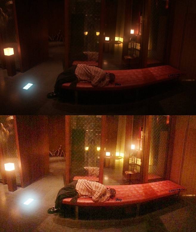 뉴진스 혜인이 공개한 사진 속 문구 '스톱 카피'가 아일릿 저격 해프닝으로 이어졌다. /사진=팬 커뮤니티 포닝