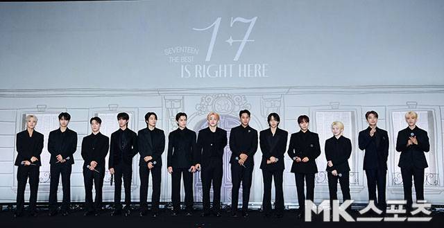 29일 오후 그룹 세븐틴의 베스트 앨범 ‘17 IS RIGHT HERE’ 발매 기념 글로벌 기자간담회가 열렸다. 사진=김영구 기자