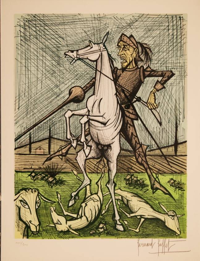 '돈키호테-양떼'(1989). 그는 문학 작품에서 아이디어를 얻곤 했다.