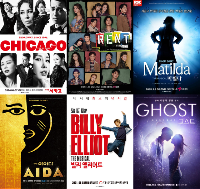 오민영 감독이 음악감독으로 참여한 역대 뮤지컬 작품들. 강력한 티켓 파워를 가진 메가 히트작 '아이다', '렌트', '고스트', '빌리 엘리어트', '마틸다', '아리랑' 등을 맡았다. 현재 준비 중인 '시카고'는 다음 달 7일부터 디큐브 링크아트센터에서 공연한다. 신시컴퍼니 제공