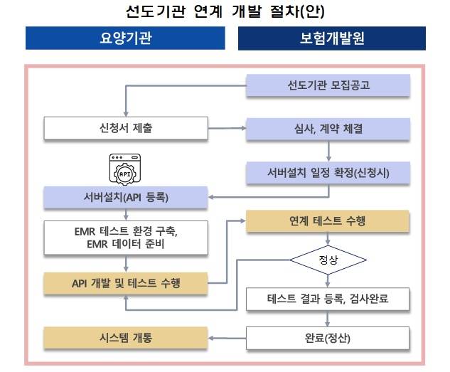 실손보험 청구 간소화 선도기관 연계 개발 절차(안)/그래픽=보험개발원