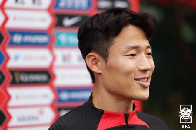 밝게 웃는 손준호. /사진=대한축구협회 제공