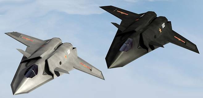 지난해 2월 1일 중국 관영 '환구시보(Global Times)'는 중국 항공우주 집단공사(AVIC)가 2022년 중국 광조우의 주하이 에어쇼에서 공개했다는 꼬리 날개가 없고 투명하게 내부 레이아웃(lay-out) 델타형 동체의 제6세대 전투기(J-XX형) 모형을 공개하면서, 미국 등 서방 주요 국가들과 나란히 제6세대 전투기를 개발하고 있다고 보도했다. 시진=환구시보 홈페이지 캡처