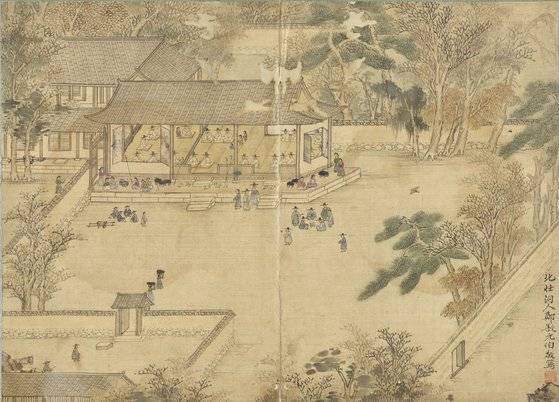 손세기ㆍ손창근 컬렉션에 포함된 보물 ‘북원수회도’. 겸재 정선(1676~1754)의 초기 서화첩 ‘북원수회첩’의 맨 앞에 실린 그림이다. 사진 국립중앙박물관