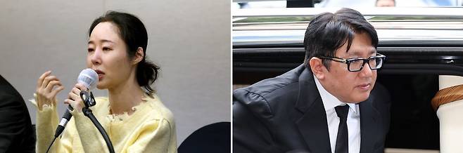 민희진(왼쪽) 어도어 대표와 방시혁 하이브 의장. 양 측은 지난 4월 22일부터 경영권 탈취를 두고 분쟁을 이어가고 있다. /뉴스1