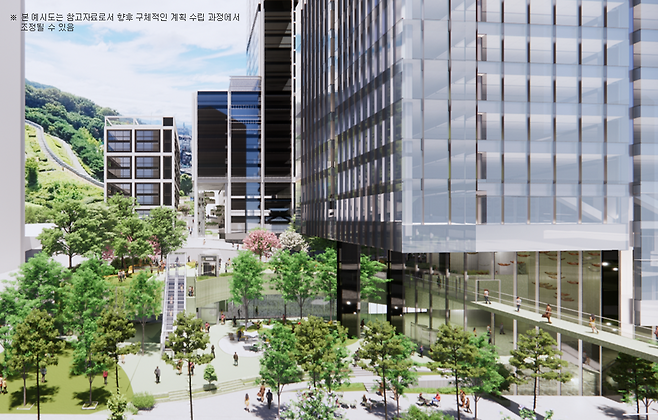 서울 양동 도시정비형 재개발구역 제8-1·6지구 개방형녹지 조성 예시도 / 서울시 제공