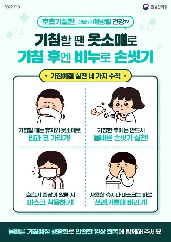 기침예절 홍보 포스터. 질병관리청