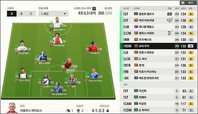 ▲ (구단주명 : 아주먼옛날)