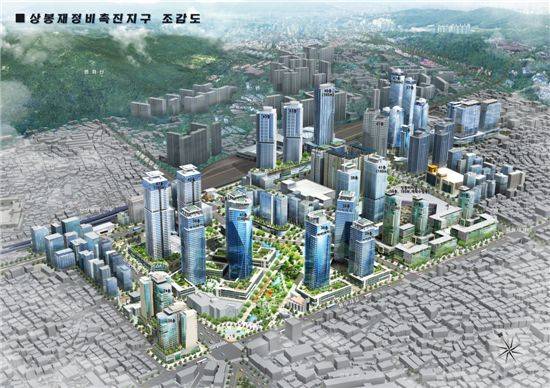 상봉재정비촉진지구 조감도