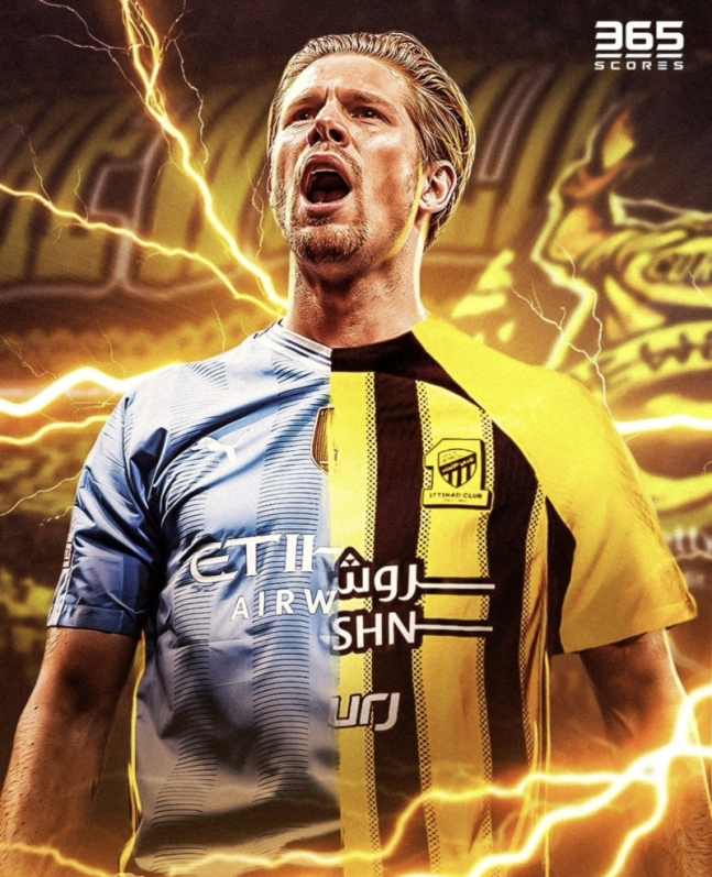 알 이티하드 이적설에 휘말린 더 브라위너. 365 SCORES SNS